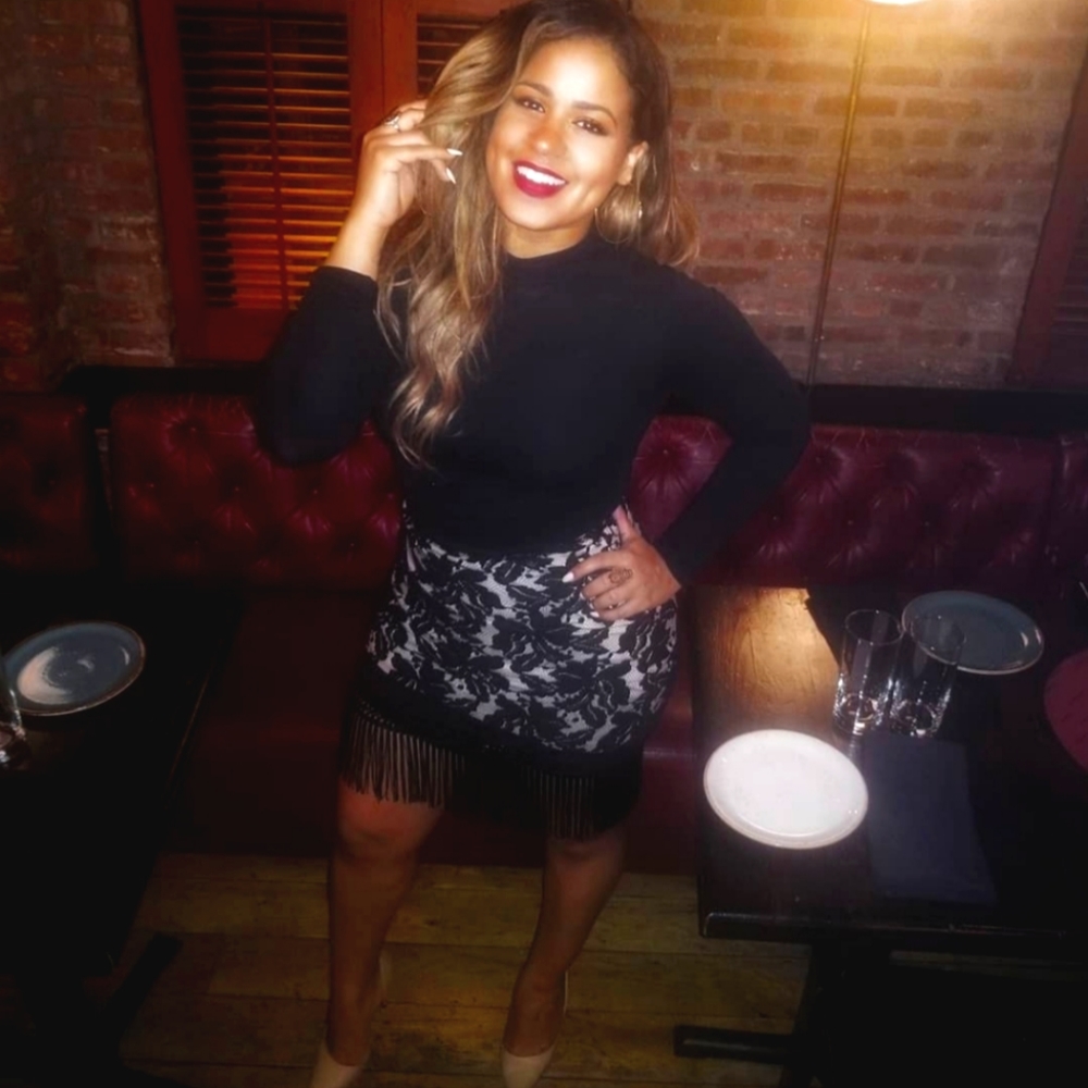 Black Lace fringe Mini Skirt